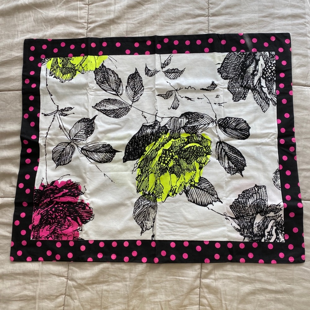 UO // Plum & Row Neon Floral Pillow Cases